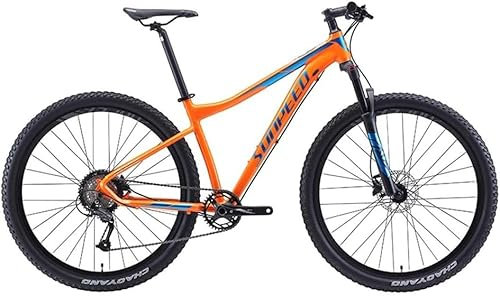 Fahrrad, 9-Gang-Mountainbikes, Herrenfahrrad mit Aluminiumrahmen und Vorderradaufhängung, Unisex-Hardtail-Mountainbike, All-Terrain-Mountainbike, Orange, 29 Zoll