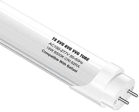 IHYCTV T8 LED Tube Lights 4ft, G13 18W Type A&B LED Bulbs, Ballast Removal Not Required, AC 100V 277V Direct, Frosted, 6500K Daylight White