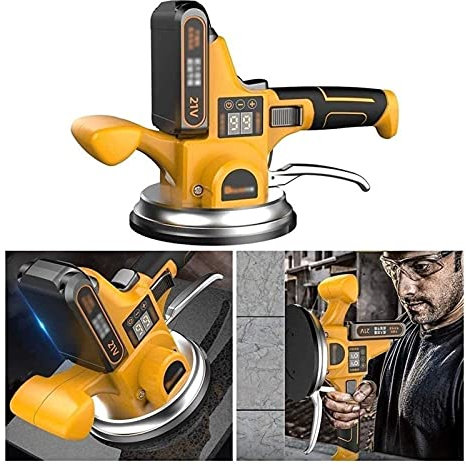 Machine à carrelage Professionnelle - Ventouse vibrante réglable - Niveleuse de carrelage électrique - Absorption maximale de 400 kg (Couleur : Deux Batteries au Lithium) (Une Batterie au li