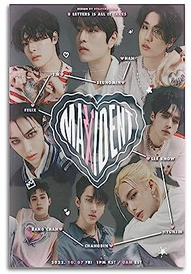 Korean Band Poster Kopo Stray Kids Skz Poster Wandkunst Druck Retro Ästhetische Raumdekoration 30 x 45 cm ungerahmt