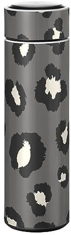 Black White Leopard Print Water Bottle Thermos Sport Stainless Steel Insulated Vacuum Flask for Boys Girls