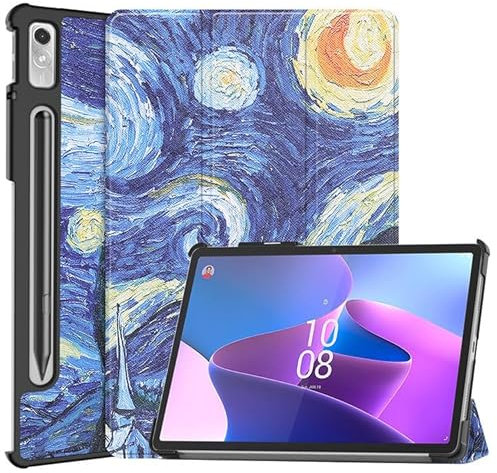 GMUJIAO Compatibile con Lenovo Tab P12 12.7 inch per Custodia,Custodia per Telefono in Pelle PU Ultrasottile con Funzione di Supporto con Tre Supporti Pieghevoli-Cielo Stellato