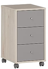 Schildmeyer Rollcontainer Reno 400, 153385, sandeiche Dekor/platingrau, 32,6 x 39,1 x 59,7 cm