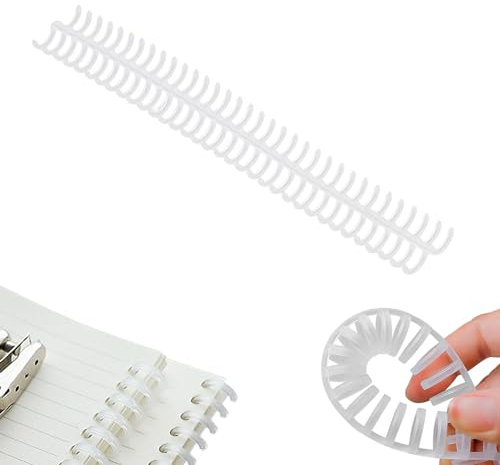 Tissting 10pcs Bobines de Reliure 34 Trous épines de Reliure 15mm Bandes de Reliure Kit Bobines de Papeterie Résistant à l'usure pour la Fabrication de Cahiers de Documents(Transparent)