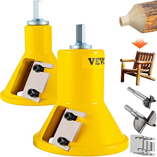 VEVOR Taglierina per tenoni, diametro 1/25,4 mm e 2/50,8 mm, con doppie lame dritte e viti a bottone Kit Home Master, taglierina per mobili in alluminio e acciaio di alta qualità, strumento commerci