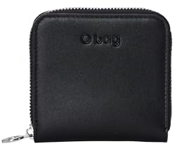 O bag - Brieftasche O half wally basilea aus polyurethan, schwarz (10.2 X 10.5 X 2 cm)