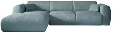 Vente-unique-Großes Ecksofa - Ecke Links - Samt-Stoff Stoff - POGNI von Maison Céphy