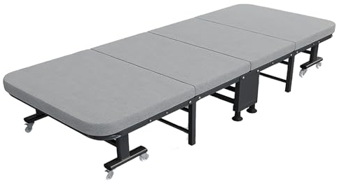 Klappbett Mit Klappbare Matratze, Tagesbett Gästebett Campingbett Auf Rollen, Reisebett Erwachsene, Metall Bettsofa Schlafsessel Klappbar Für Schlafzimmer & Büro, Belastbar 200kg, 190×60×30cm ( Size :
