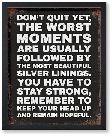 Poster Master Poster Don't Quit Yet, schwarzer Motivationsdruck, Hoffnungskunst, Ausdauerkunst, Entschlossenheitskunst, Geschenk für Männer und Frauen, erhebende Dekoration für Büro oder