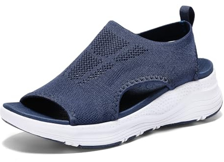 YESWIN Women Walking Sandals Arch Support Orthotic Comfortable Plantar Fasciitis Non-slip Casual Open Toe Sport Sandals for Athletic Summer Beach