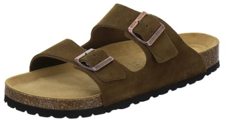 AFS-Schuhe 3100 Herrensandalen aus Leder, Hausschuhe Arbeitsschuhe, Made in Germany (45 EU, Cafe Velour)