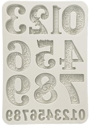 Stamperia - Silicon Mould A5 for Scrapbooking, Albums, Bullet Journals and More, Numbers, Non-Stick, Suitable for Air-Dry Clay and More, Perfect for Crafts and Gifting (Gear up for Christmas)