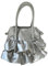 FackLOxc Koreanische Mode Plissee Crossbody Bag PU Leder Schulter Geldbörse Eimer Tasche Sling Pack für den täglichen Gebrauch, silber
