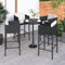 Somanki Barhocker 4 STK. mit Kissen Schwarz Poly Rattan, Barstuhl, Bistrohocker, Tresenhocker, Thekenhocker, Barstools, Bar Hocker, Bar Stools, Bar Chair - 316676