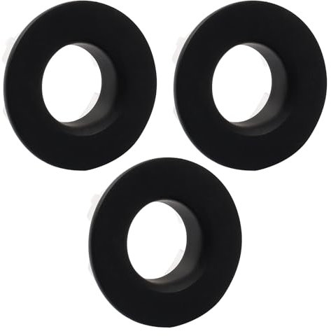 Cjueiom 3 anillos de desbordamiento de fregadero negro mate, drenaje redondo para fregadero, tapa de agujero de fregadero en el agujero para cocina, baño, lavabos de mano