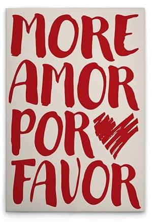 A.S. Création Leinwandbild More Amor por Favor - Wandbild in Beige, Rot - 80 x 120 cm - DD133018
