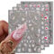 JMEOWIO 3D Embossed Flower Nail Art Stickers Decals Self-Adhesive 5D Spring Summer Floral Nail Supplies Nail Art Design Decoration Accessories 4 Sheets