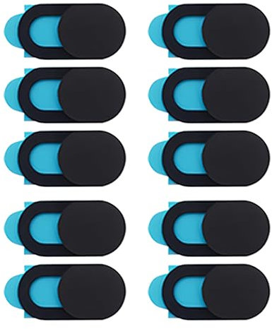 FeiFanChoice 10 Pcs Webcam Cover Slider for Privacy, 0.03 IN Laptop Camera Cover Slider for Laptop, Desktop, PC, Tablet, Smartphone and More