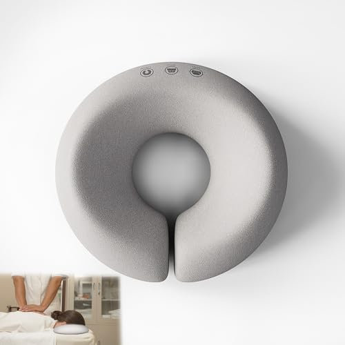Lotvic Almohada De Masaje Facial, Reposacabezas De Masaje para Cama, U-Forma Cómodo Cojín Boca Abajo Almohada Facial, Almohada Propensa A Masaje Reposacabezas Elástico para SPA, Masaje (Gris)