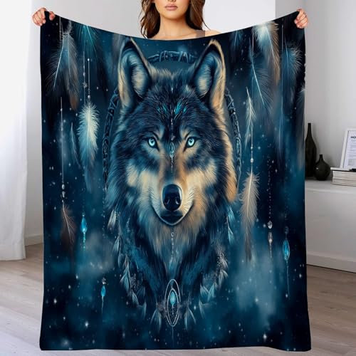 Fleece Kuscheldecken, Weiche Flanell Decken, Leichte, Gemütliche Anti-Verfärben Traumfänger Mit Ethnischen Tieren Sofadecke Wolldecke Für Büro, Sessel Camping, 130X150Cm, Sternenhimmel