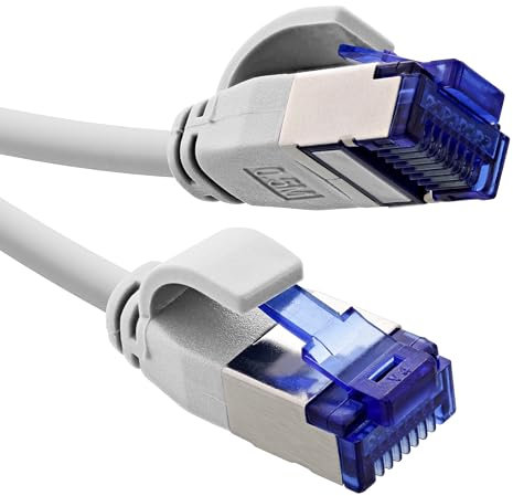 InLine Patchkabel Slim, Cat.6A, S/FTP, TPE (LSZH) flexibel, PoE, Kupfer (CU), LAN, Ethernet, Netzwerk Kabel, RJ45 Gigabit, weiß, 1m, 74901W