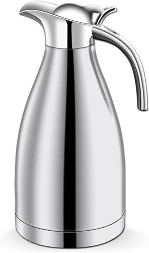 teiera isolata in acciaio inox 2L Isolamento sottovuoto Doppia parete in acciaio inox Caffettiera Caraffa for tè Acqua Caraffa Thermos Termico Bottiglie(X)