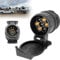 13 Pin to 7 Pin Towing Adaptor, 13 Pins Tow Bar Trailer Plug Socket Adapter, 12V Waterproof Electric Plug Socket Converter for Truck Caravan RV (Black)