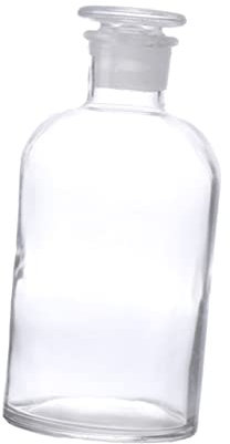 HuangguiyuanV 250ml Reagent Media Bottle, Narrow Mouth Lab Borosilicate Glass Bottle, with Stopper, for Chemicals and Liquid Samples
