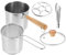 Cabilock Friteuse Mini en Acier Inoxydable Panier Amovible Poêle à Friture Profonde Cuisine Résistante Chaleur pour Aliments Couvercle Ensemble de 1 Pièce
