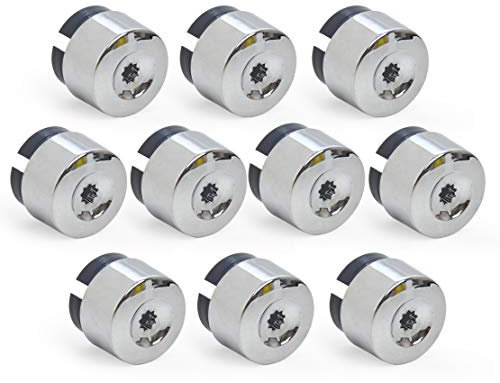 Cache Ecrou,Capuchon Ecrou 10pcs Couvercle de Capuchon d'écrou de Boulon à Oreille de Roue chromée 7L6601173A Fit Usage for VW Touareg 2004-2010 2011 2012 2013 2014