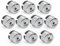 Cache Ecrou,Capuchon Ecrou 10pcs Couvercle de Capuchon d'écrou de Boulon à Oreille de Roue chromée 7L6601173A Fit Usage for VW Touareg 2004-2010 2011 2012 2013 2014