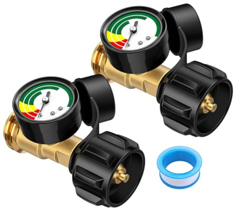 Giyofom 2 Pack Propane Tank Level Indicator Propane Gauge Propane Gas Pressure Gauge Propane Heater Fire Pit BBQ Grill