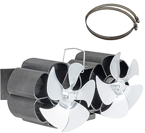 ZIDDAR Ventilateur à double extrémité pour conduit de cheminée 10 pales Petit pour poêle à bois domestique et efficace