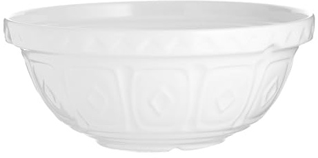 Mason Cash White Mixing Bowl | Iconic 21cm Earthenware Bowl | 1.1 Litre Capacity | Dishwasher Safe | Classic British Design