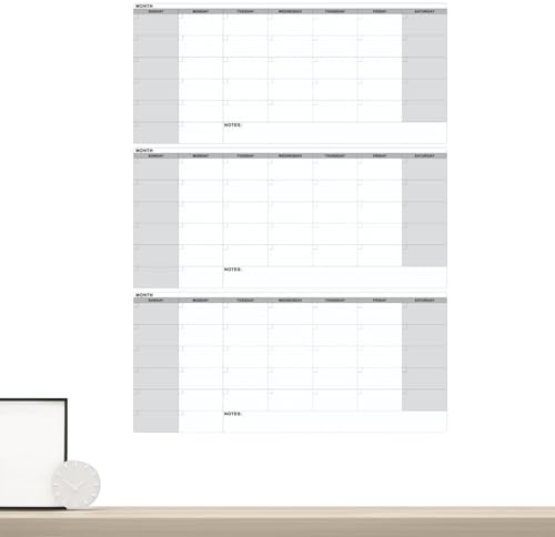 Nevalerra Whiteboard Calendar - Magnetic Dry Erase Calendar Board, Reusable Monthly Planner, Durable Wall Organiser | Easy Write On & Wipe Clean Surface with Strong