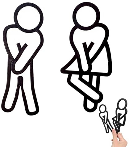 2 Piezas WC Señal Adhesiva Hombre Mujer, Señal Adhesiva WC Mujer & Hombre, Señal Aseos, Signo Baño, No Pegajoso