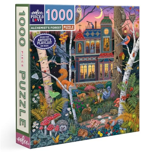 Eeboo Puzzle 1000 Teile Der Wald des Alchemisten – Puzzle für Erwachsene 1000 Teile aus Karton – Maße des Puzzles 58,4 cm x 58,4 cm