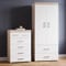 DRP Trading White & Sonoma Oak 2 Piece Bedroom Furniture Set, 4+2 Drawers Chest, 2 Door Wardrobe, Ample Storage, Elegant Décor, Ideal for Bedroom Organisation, Quality Bedroom Set…