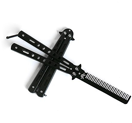 Sricam Folding comb unique metal Black butterfly comb