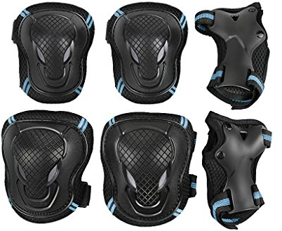 Liying Neu Damen Herren Protektoren Set Schützer Set 6pcs Knieschoner Ellenbogenschützer Handgelenkschoner für Kinder und Jugendliche