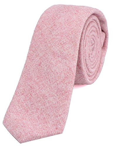 DonDon Fine cravate de coton pour hommes 6 cm - rose pastel Taille unique