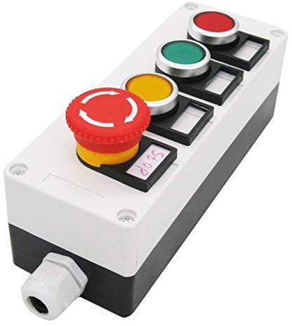 Taissrosso giallo verde momentaneo interruttore + fungo rosso di arresto di emergenza 1 NC 1 no a scatto pulsante stazione interruttore a pulsante interruttori 440 V 10 A (garanzia di qualità per