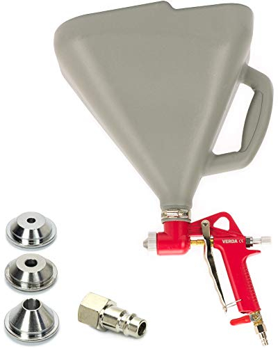 Trichterpistole 7,5 L Putzlackierpistole mit 3 Düsen: 4 mm, 6 mm & 8 mm und Druckluftschnellverschluss 1/4, Arbeitsdruck: 4 bis 8 bar, Putzpistole Spritzpistole Putzhexe Putzmeister SN302