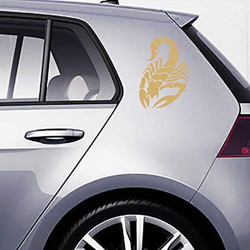 INDIGOS UG Aufkleber - Autoaufkleber-Set Skorpion 2 STK. je 15cm x 10cm Gold - Tuning Carystyling Heckscheibe Auto