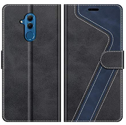 MOBESV Hülle für Huawei Mate 20 Lite Handyhülle, Lederhülle mit Kartenfach, Klapphülle mit Ständer, Flip Case Handytasche Schutzhülle, Modisch Schwarz