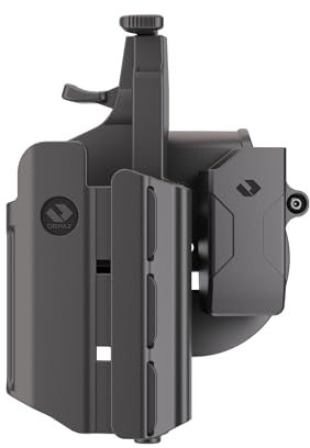 Orpaz T40 Adjustable and Modular G17 Holster Compatible with OWB Glock 17 Holder with Light/Laser/Sight/Optics, Medium, Paddle & G17 Mag Holder - Will Secure Your Handgun with a Tactical Appearance