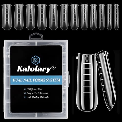 Kalolary 120 Pièces Naturel Faux Ongles Acrylique - Capsules Couverture Complète Transparente Pour UV Gel Extension D'ongle - Conseils Nail Art Manucure Outils