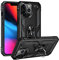 BestST Case Compatible with Apple iPhone 13 Pro 6.1 Case,Screen Protector Heavy Duty Shockproof Impact-Resistant Ultimate Armor Cover Bumpers Protective phone case,with Ring Kickstand,Black