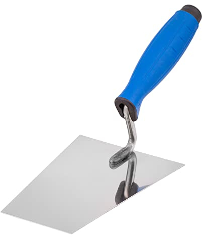 Mivos Stainless Steel Trapezoidal Trowel 160 x 75 mm / Rustproof Masonry Trowel with Rubber Handle / Stucco Trowel for Masonry / Smoothing Trowel Made in EU