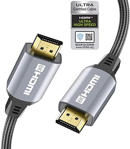8K HDMI 2.1 Cable Certified 2M Kavwo Ultra HD 48Gbps High Speed 8K60 4K120 144 eARC RTX 3090 HDR10 4:4:4 HDCP 2.2&2.3 Dol-by Compatible with PS5 Xbox Series X Ro-ku Fire So-ny L-G TV 6.6FT